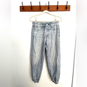 RAG & BONE Miramar faux Jean sweatpants size M elastic light wash